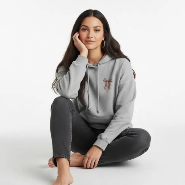 Cute Bunny Rabbit Heart Grey Pullover Hoodie